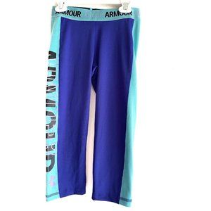 Under Armour Girl's HeatGear Bike Shorts, Teal Purple, YMD/M